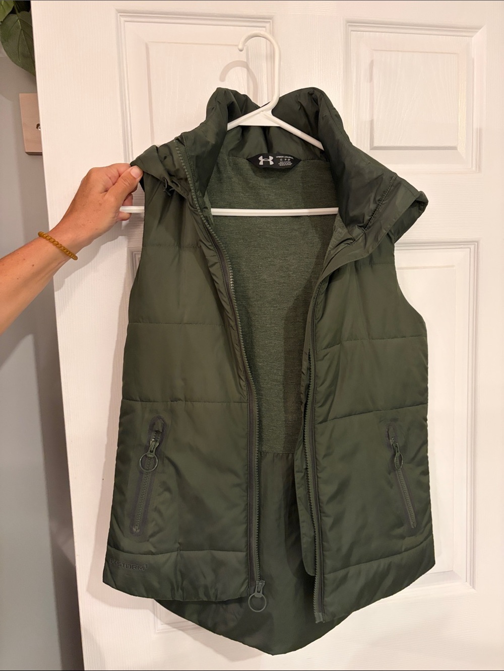 Under Armour Olive Green Quilted Hooded Puffer Vest